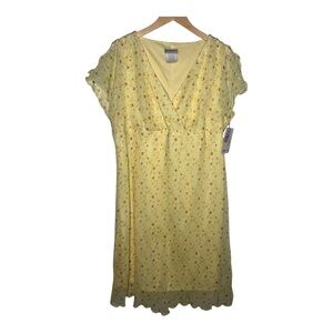 Vintage Y2K Floral Yellow Sundress Ditzy Print 
Size 18W